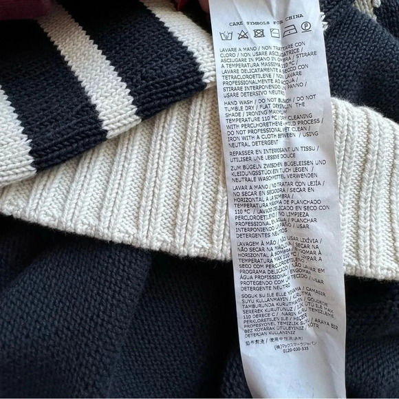 NEW WEEKEND MAX MARA Moresca Crewneck Sweater Navy White Striped Size S - Picture 15 of 16